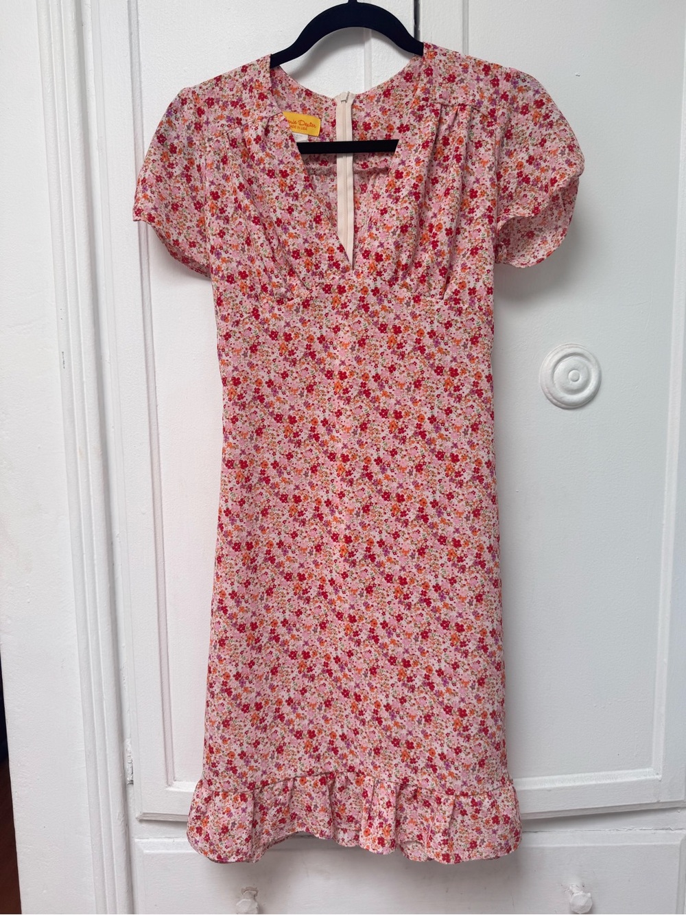 Bernie Dexter Floral Pink Short-Sleeve Midi Dress